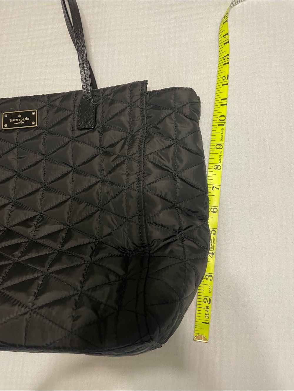kate spade Black Quilted Tote with Logo Plaque - Picture 3 of 9